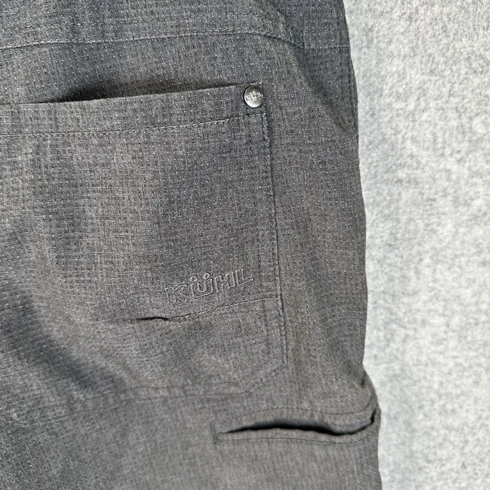 Kuhl Size 38 Mens Shorts Thin Gray Lightweight Zip Flat Front Hiking Pockets - Picture 8 of 12